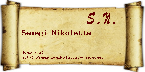Semegi Nikoletta névjegykártya