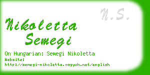 nikoletta semegi business card